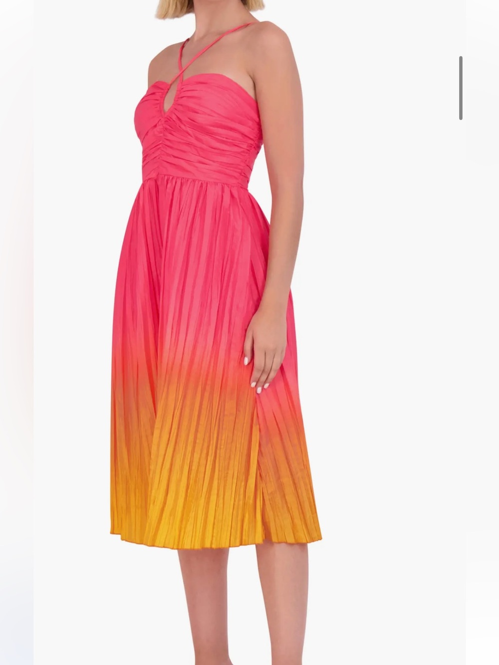 Vince Camuto Color Block Midi Dress in Pink & Orange NWT